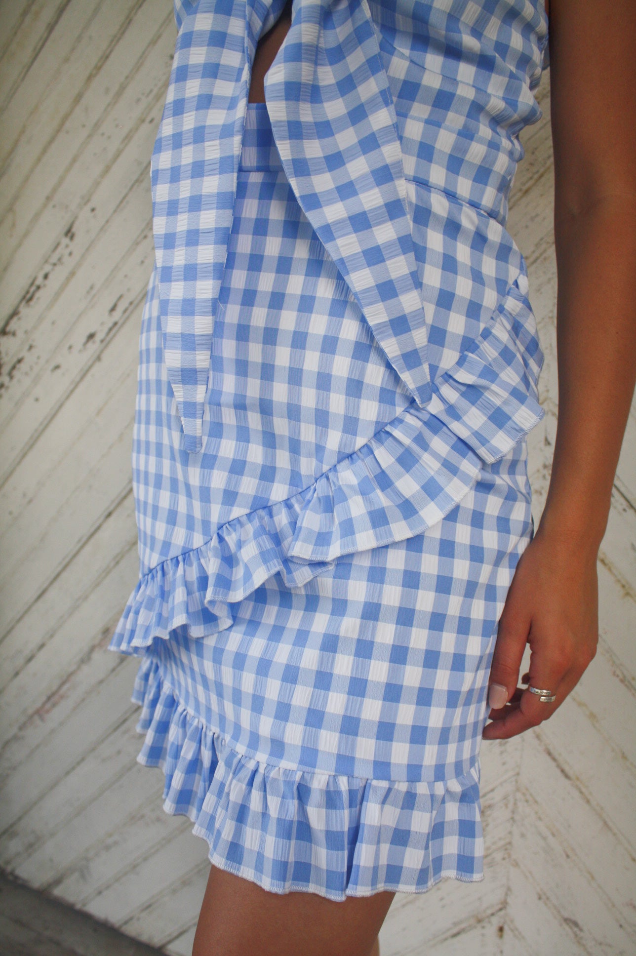 Wrap Me in Gingham Dress