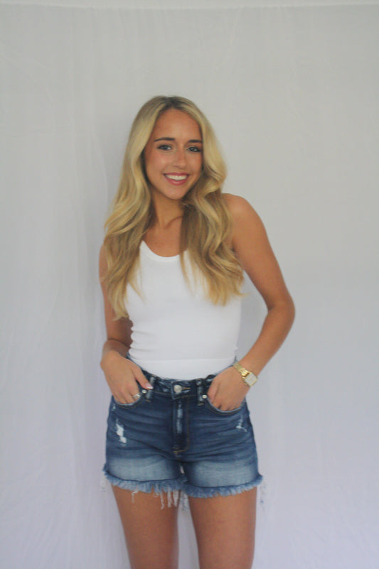 Frayed Denim Shorts