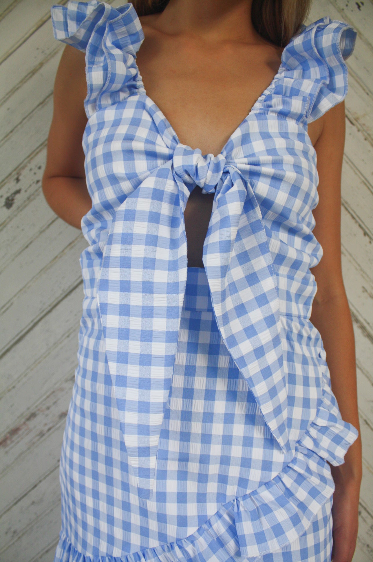 Wrap Me in Gingham Dress